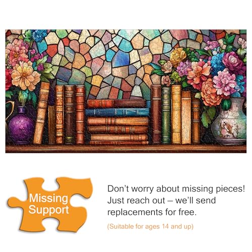 VAIIEYO Book Jigsaw Puzzles for Adults 1000, Flower Jigsaw Puzzles, Puzzles for Adults Fun & Challenging Colorful Puzzles - Image 2