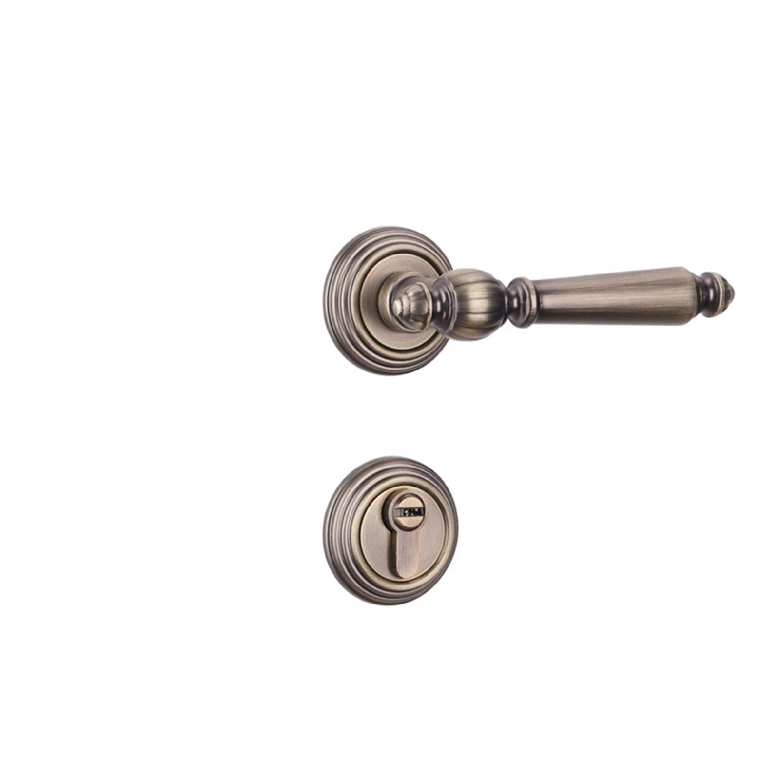NYRXRYTCA American Golden Door Lock Indoor Nordic Bedroom Solid Wood PVD Room Door Lock Silent Magnetic Handle Bright Split Lock(Bronze door lock)
