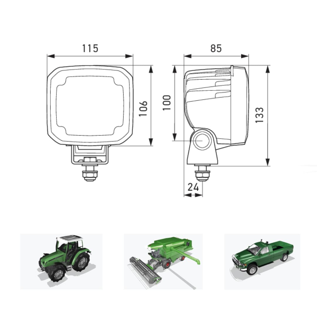 HELLA LED Arbeitsscheinwerfer 12V - 24V Ultra Beam Gen II: 4400 echte Lumen weitreichende Starke Lichtleistung: schwenkbarer Offroad LED Scheinwerfer für Traktor LKW SUV UTV - 1GA 995 606-011