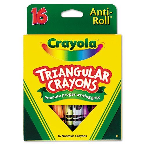 Crayola Anti-Roll Triangular Crayons, Assorted, 16/Box - Sold As 1 Box