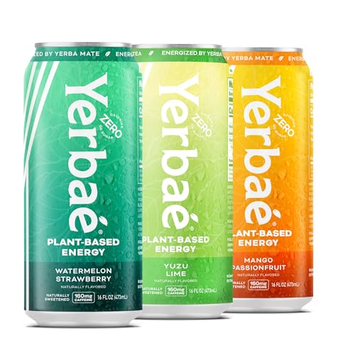 Image of Yerbae Variety Flex Pack, Functional Energy Drink - 0 Sugar, 0 Calories, 0 Carbs. Yerbae is Energized by Yerba Mate, Plant-Based, Healthy Alternative to Sugary Energy Beverages, 16oz cans (12 Pack)