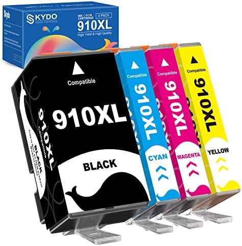 910XL Ink Cartridges Combo Pack [ Latest CHIP ] 8022 Ink Compatible Replacement for HP 910XL 910 XL Use with HP Officejet Pro 8010 Ink, Pro 8020 8025 8030 Printer (Black and Color, 4 Pack)