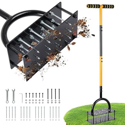 Securex Ventilatore per prato 2 in 1, aeratore per prato con 16 picchi, 98 cm, in metallo con impugnatura a T, scarificatore Heavy Duty Picchio prato, ventilazione per pavimenti compressi, cura del: vedi il prezzo e le caratteristiche Foto di Securex Ventilatore per prato 2 in 1, aeratore per prato con 16 picchi, 98 cm, in metallo con impugnatura a T, scarificatore Heavy Duty Picchio prato, ventilazione per pavimenti compressi, cura del