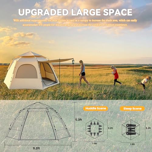 Carpa para camping 2-3 personas EZBY con toldo y bolsa miniatura 4