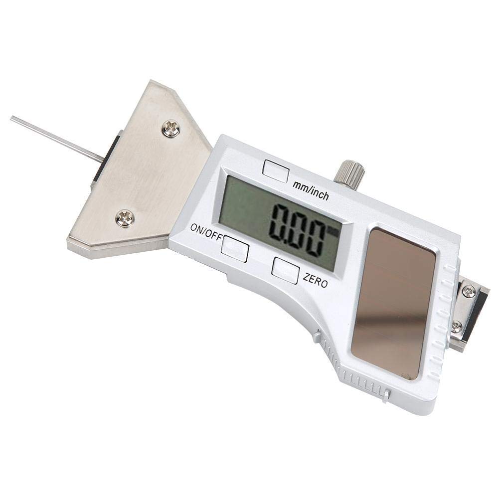 Jauge de profondeur de profil de pneu numérique 0-25 mm Énergie solaire précision 0,01 mm Règle de mesure en acier inoxydable (0-25 mm)
