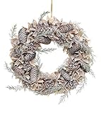 Corona de Navidad decorada con puntas esmeriladas y bombillas de algodón real.