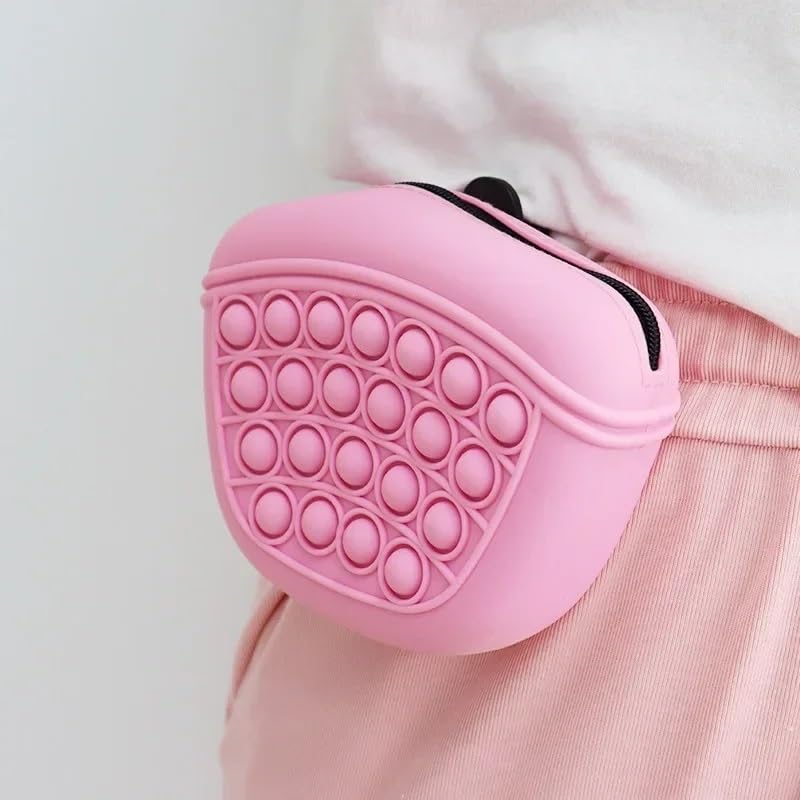 Pochette de dressage pour chien avec grande capacité - Sac banane portable pour récompenses de chien - Idéal pour la marche, le dressage et la randonnée - Couleur rose