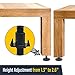 UNWIREDD Swivel Adjustable Leg Leveler Feet 2-Pack H50 Carbon Steel True Heavy Duty Self Leveling Feet with T-nut - 2 Inch Dia. Base, 1000 LB Capacity - Best for Workbench, Machinery, Cabinet & More
