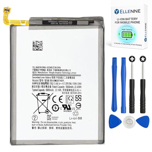 ELLENNE - Batería para Samsung M21 / M31 / M30S EB-BM207ABY de 6000 mAh con kit de destornilladores incluido