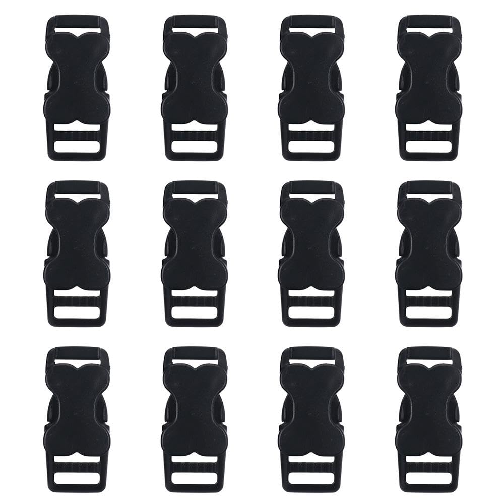diyhub 12 Pack Bone Shaped Buckles,Adjustment Buckle Replacement Snap Buckle for Dog Collars Safety Belt