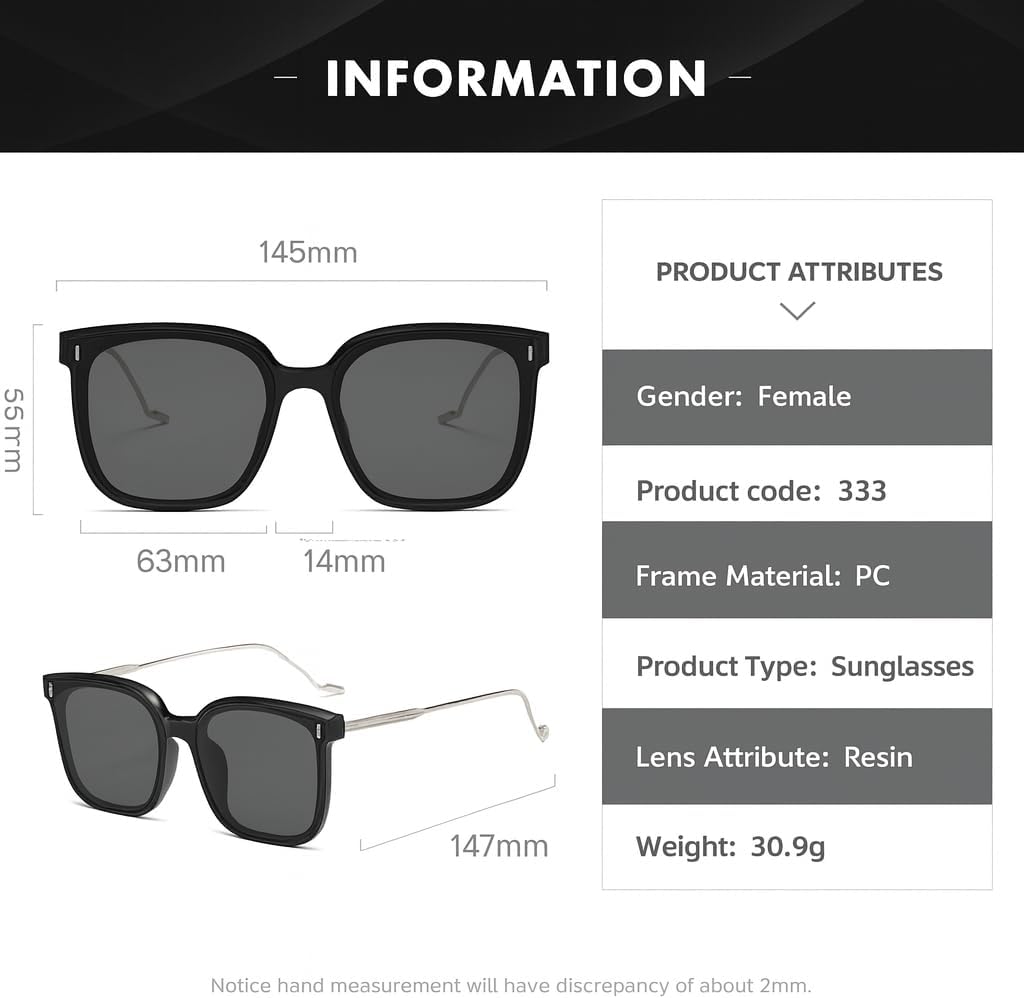 Korean Style Sunglasses – Unisex Polarized Shades with Gentle Contour, Monster-Sized Frame, Lightweight Design for Driving, Sports, Travel, UV Protection - Image 3