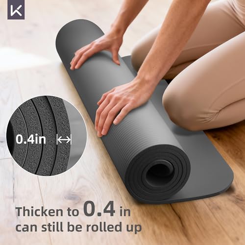 KEEP Extra Thick NBR Yoga Mat for Women & Men, 10mm Thick, 72”x32” Large Exercise Mat with Non-Slip Workout Mat for Yoga, Pilates, Stretching, Meditation – Wide & Cushioned Fitness Mat - Image 4