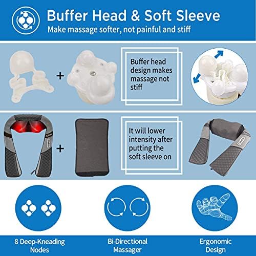 RENPHO Back Neck Massager with Heat, Shiatsu Shoulder Massager with Electric Deep Tissue Kneading Massage, Pain Relief on Neck, Back, Shoulder, Waist, Leg, Calf - Use at Home, Office