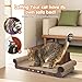 Extra Large Cat Scratcher Bed, 32 Inch Cat Scratching Board Cat Couch, Durable Cardboard Cat Scratcher Lounger, Modern Stylish Cats Bed for Indoor Cats, Furniture Protector