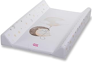 OKBABY Fluffy – Colchón cambiador suave y seguro con bordes laterales, fácil de limpiar, compatible con cambiador Woody, 80 x 50 cm, color blanco