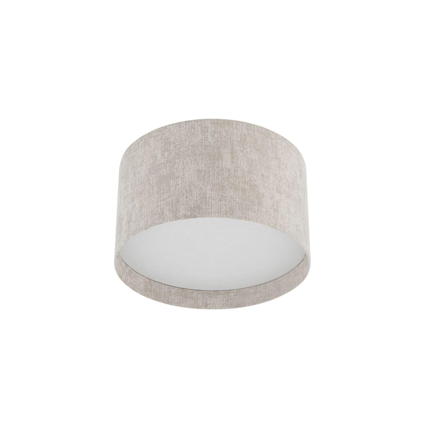 Licht-Erlebnisse Deckenleuchte Beige Stoff Modern Wohnzimmer Esszimmer Schlafzimmer E27 rund blendarm gemütlich B:35 cm Deckenlampe Stoffschirm