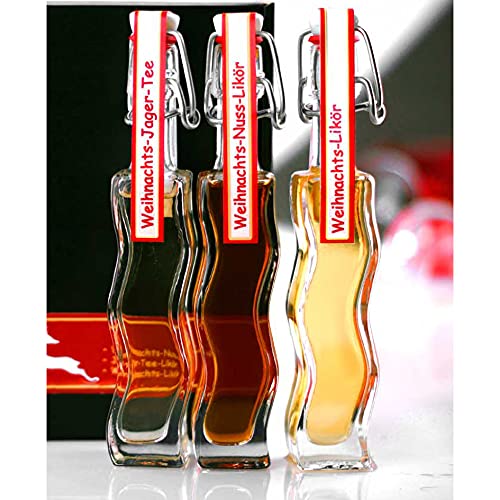 Geschenkset, weihnachtlich mit Nusslikör, Spirituose "Jager-Tee" (Tee-Punsch-Extrakt, hergestellt in Österreich) und Weihnachtslikör in Geschenkverpackung Cover