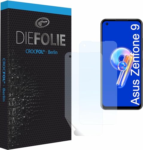 Crocfol Protector de pantalla del ganador de la prueba [2 unidades] compatible con Asus Zenfone 9 – Protector de pantalla de larga duración 5D autocurativa (Case-Friendly)