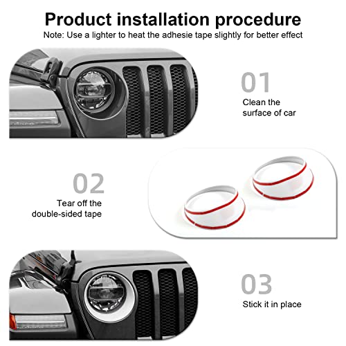 Image of CheroCar for JL Mesh Grille Grill Insert & Headlight Turn Light Cover Trim Exterior Accessories for Jeep Wrangler JL JLU 2018-2026 & Gladiator JT 2020-2026
