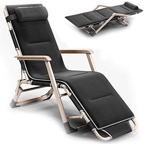 Chaise longue réglable pour terrasse et camping - Bain de soleil noir