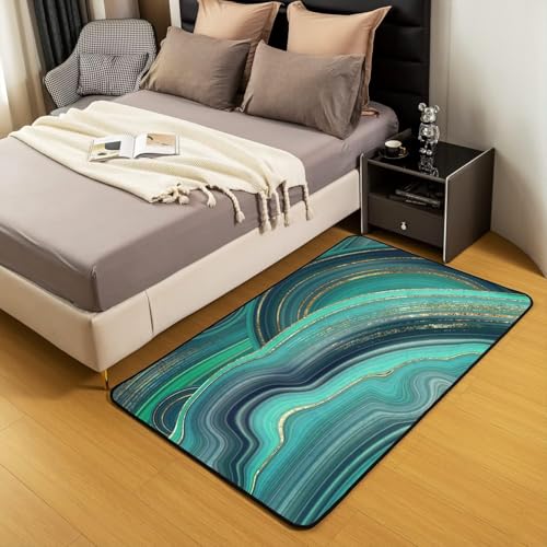 Chambre décor tapis marbre abstrait 160x230 cm lavable en machine