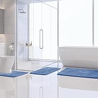 Vista 40 de MIULEE - Juego de 2 tapetes para baño, absorbentes, microfibra esponjosa y gruesa, con reverso antideslizante, lavable a máquina, para baño, ducha