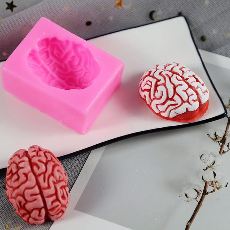 Miniatura 4 de liuxingran Molde de silicona para cerebro de corazón, herramienta para hornear, bricolaje, pastelería, pastel, fondant, postre, chocolate, encaje,