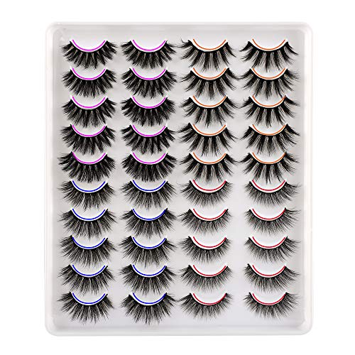 False Eyelashes, Fluffy Strip Eyelashes Bulk Wholesale 20 Pairs 4 Styles Winifred Volume Reusable False Lashes Pack