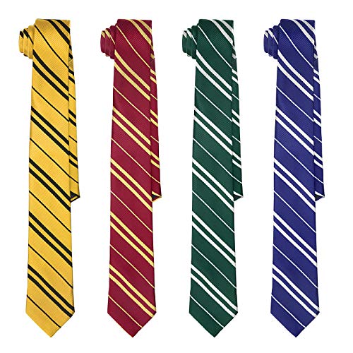 harry potter house ties - HDE Cosplay Ties for Wizard School Harry Halloween Costume Neck Tie (Set of 4)