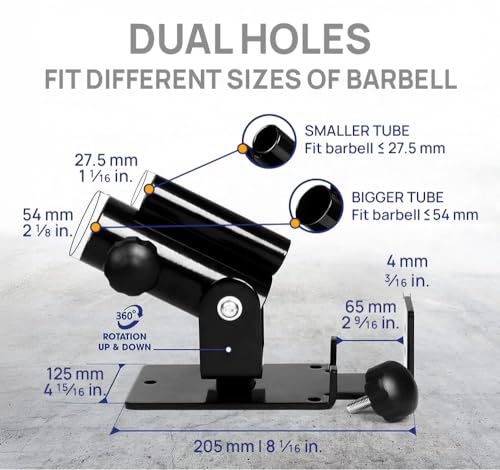 Image of Yes4All Exercise Machine Adjustable T Bar Row Attachment, D Row Handle /Landmine Handle Attachment with Textured Rubber Handles