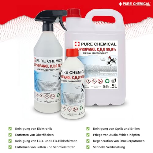 CHOSA Isopropanol 99,9% Sprühflasche - Isopropylalkohol Hohe Reinheit - IPA Reinigungsalkohol & Entfetter - Reiner Alkohol zum Reinigen für… – Ansicht 4