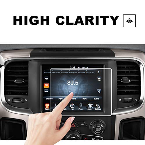 Lfotpp [2Pcs] 2023 Ram Screen Protector 8.4-Inch For 2013-2022 2023 Ram 1500 2500 3500 Uconnect Pet Plastic Navigation Center Touch Media Screen Protector 2023 Ram Accessories Anti-Scratch #TOP4