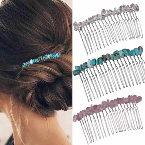 Coshies Turquoise Hair Comb Turquoises Hair Pin Prom Jewelry Accessories for Women
