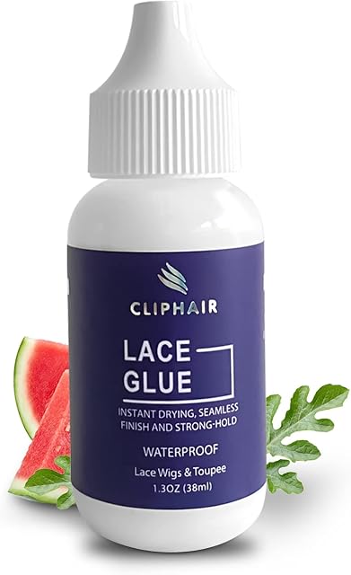 Cliphair Lace Glue | Wig Glue Lace Front | Strong Hold Invisible Bonding Adhesive Hair Glue for Wigs| Waterproof & Oil-Resistant Hair Replacement Adhesive for Lace Hairpiece Wig Toupee | 1.3 Oz