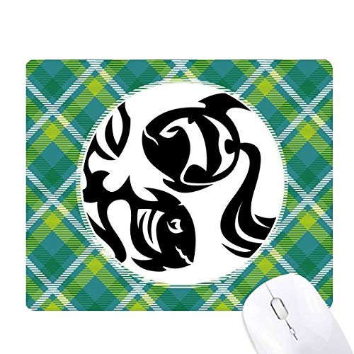 Tapis de souris Poissons astrologie vert pixel pour bureau gaming