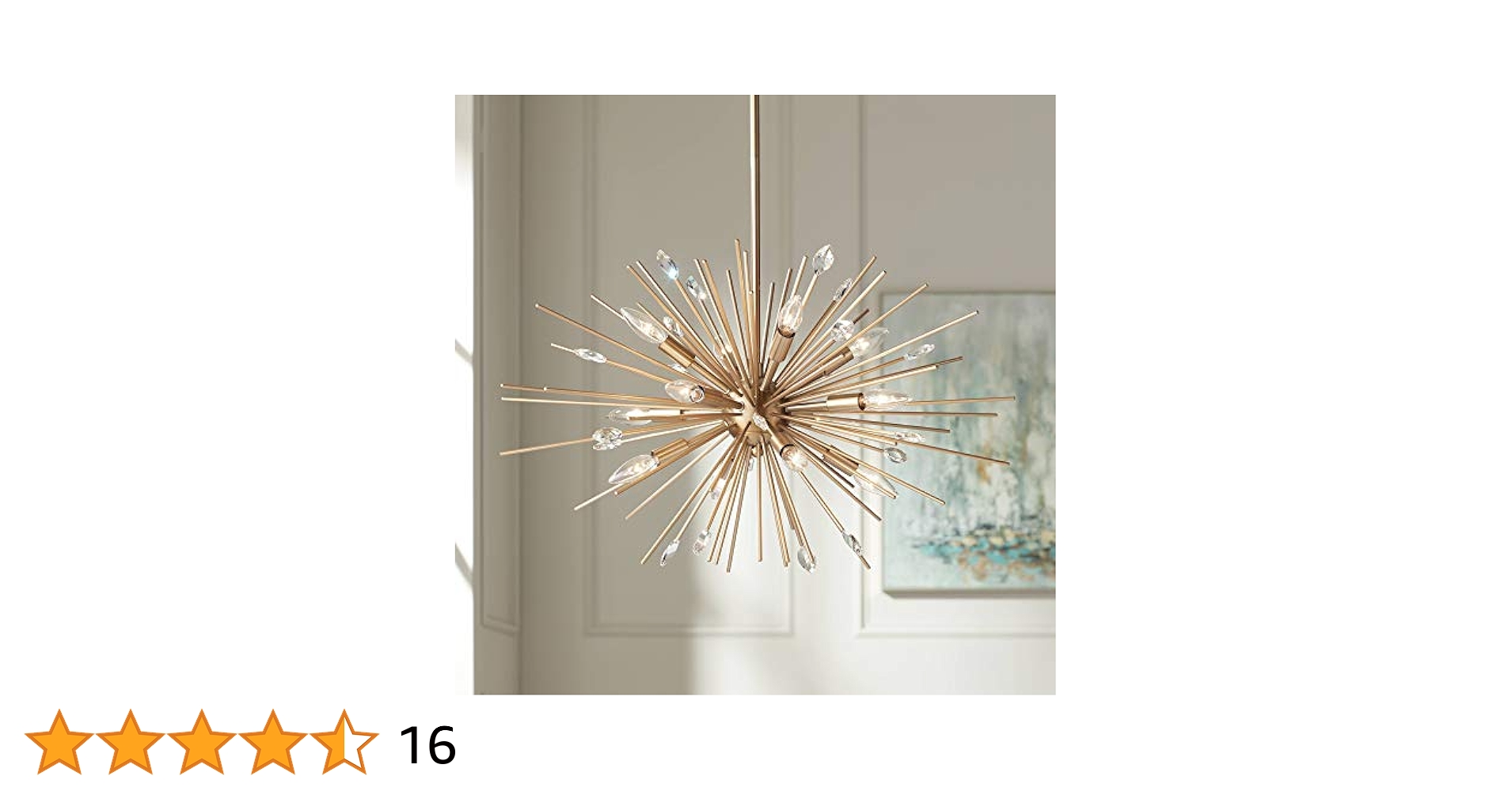 【senna】HERMOSA NEIL CEILINGLAMP Shenmoyl Semi Flush Mount Gold Vintage Lights Fixture, Clear