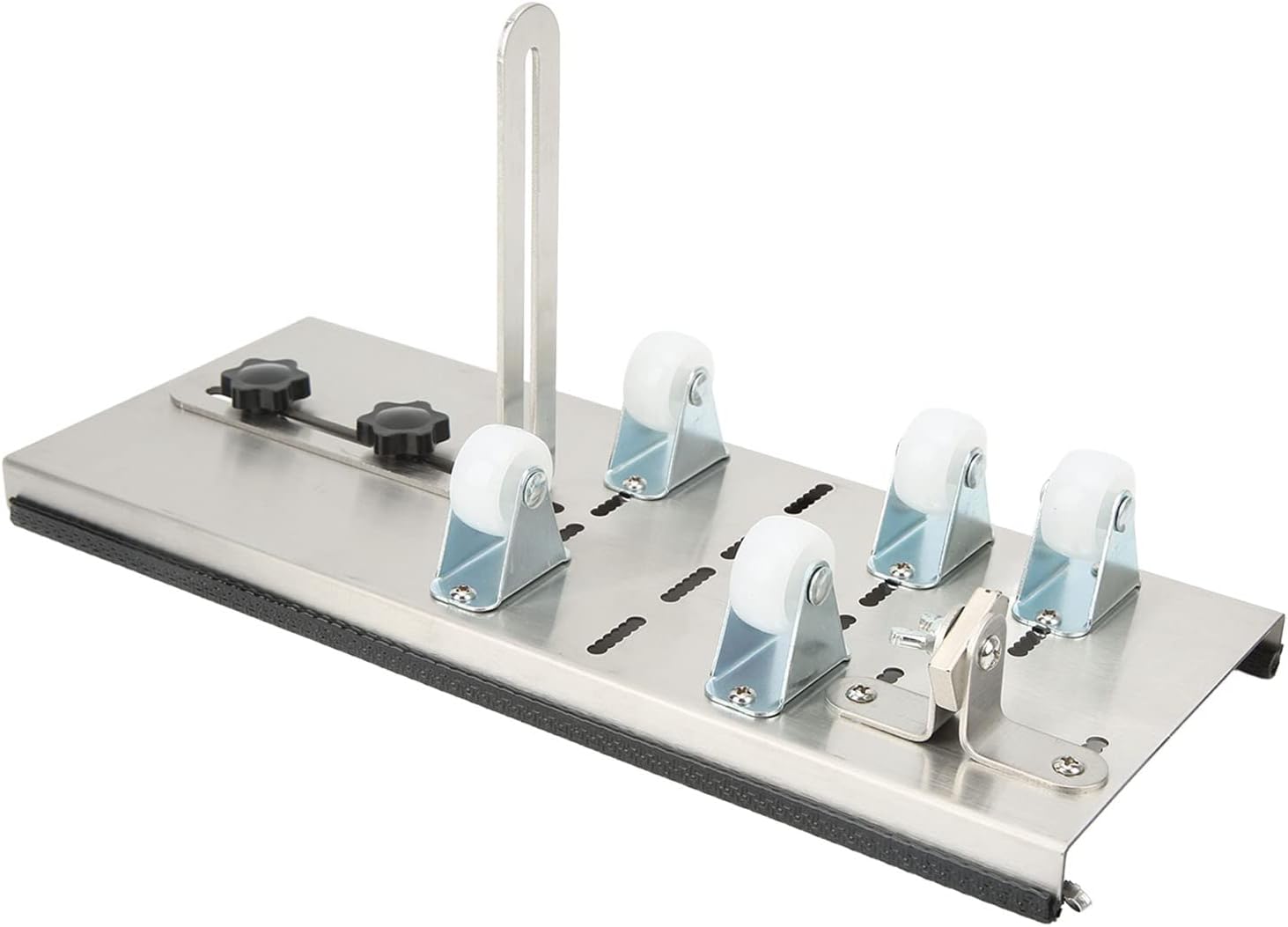 Glass Bottle Cutter with 5 Support Wheels and 2 Carbide Blade Cutting Heads - Adjustable Cutting Tool for Large and Small Containers - Non Slip Base and Removable Backstop