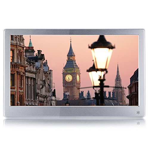 12" IPS1920*1080 Cornice Digitale Alta Risoluzione 1080P Supporto Fotografie/Musica/Film/Calendario/Sveglia/Regalo Di Natale (12, argento)
