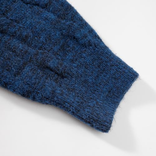 PRTM Fake Two Piece Stand Collar Sweater Long Sleeve Cable Knit Relaxed Daily Style Pullover4