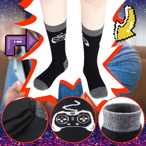 Yamitora Geschenke für Männer,Zocker Geschenk Mann Coole Sachen für Teenager Jungs Mädchen Freunde zum Geburtstag Geschenk Papa Geschenk Gaming Deko Gamer Socken 43-46 mit Männerkissenbezug 45x45cm
