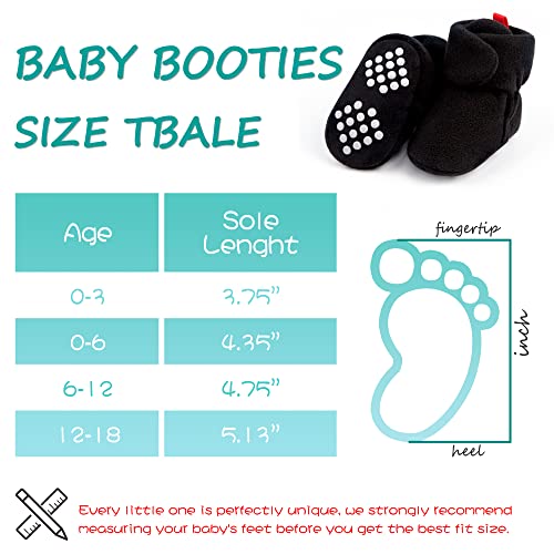 Bufims Fleece Baby Booties 12-18 Months Unisex Non-Slip Sole First Walkers Toddler Slipper Socks For Baby Boy And Girl Gifts thumb #4
