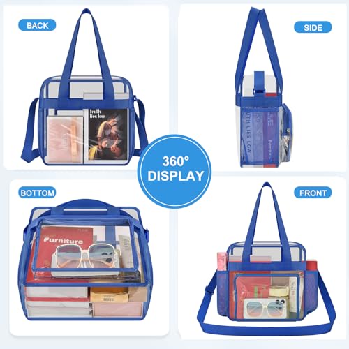 Image of Busiuw Clear Bag for Stadium Events, Stadium Approved 12x12x6 Clear Tote Bag for Sport Fan, Work Concert Travel