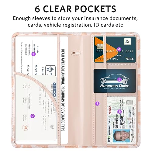 Image of CoBak Car Registration and Insurance Holder | Vehicle Glove Box Organizer, Auto Truck Compartment Document Case with Magnetic Closure for Insurance & Driver License