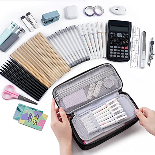 Image of WEMATE Pencil Case, Large Storage Organizer, Makeup Bag, Teacher Must - have, Big Pencil Pouch, Marker Case for College