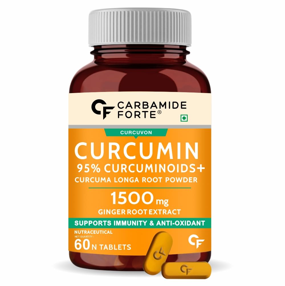 Carbamide Forte Curcumin Tablets with Piperine and 95% Curcuminoids | Anti inflammatory Supplement for Adults | With Curcuma Longa, Turmeric & Ginger Root extract | 60 Veg Tablets (B08FBF17ZZ) Amazon Price History, Amazon Price Tracker