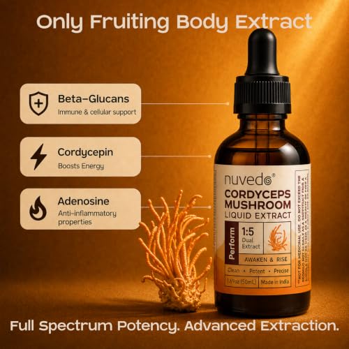 Image of Nuvedo Cordyceps Mushroom Liquid Extract | 50 mL | 1:5 Dual Extract