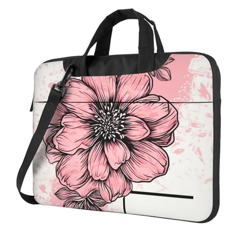 Sac à bandoulière pour ordinateur portable résistant aux chocs à motif floral