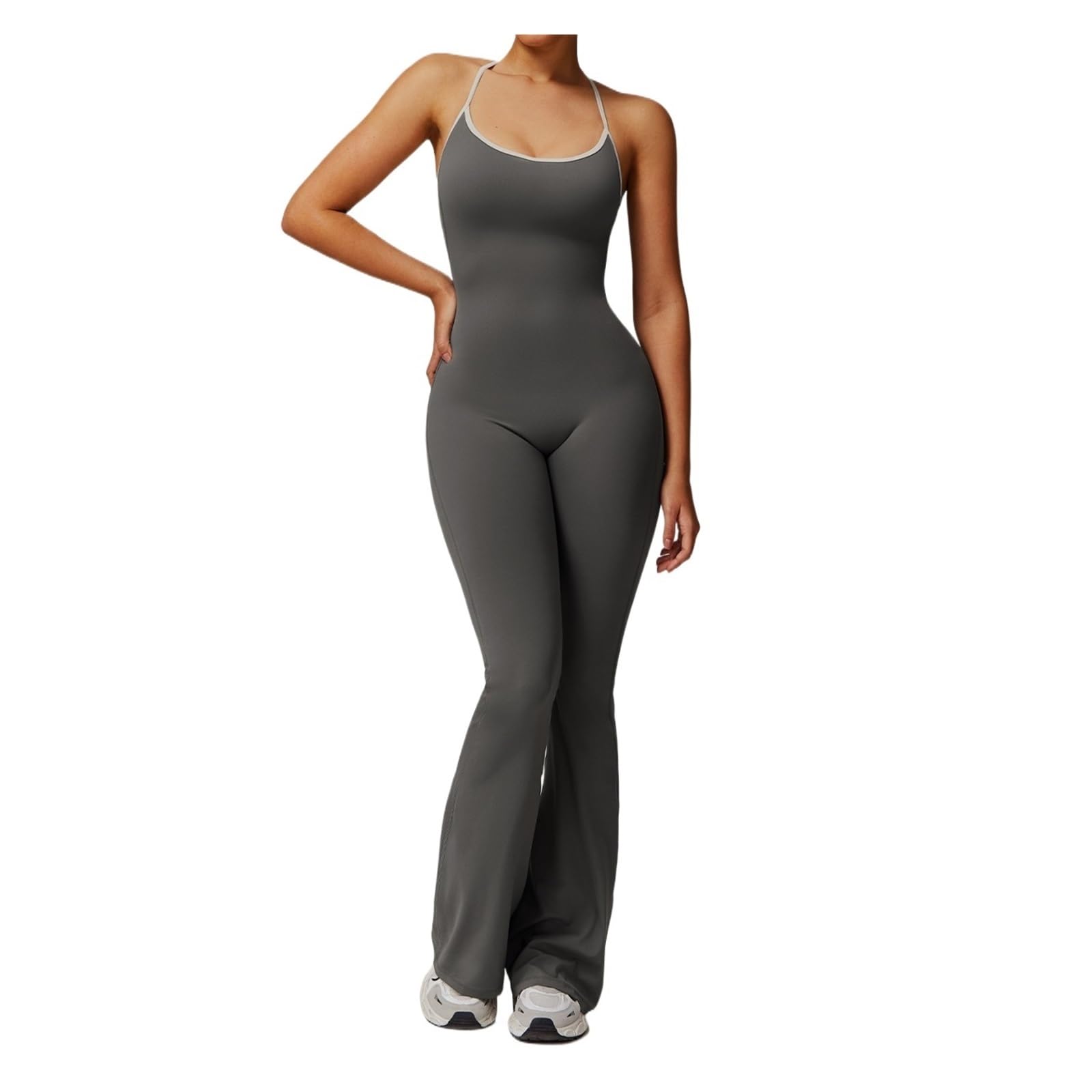 Mono de yoga sin espalda Mono Deportivo Sexy Con Espalda En V For Mujer, Conjunto De Gimnasio, Traje Entrenamiento Yoga, Ropa Deportiva Para Entrenamiento