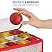 ZOBER Christmas Ornament Storage Box - Stores 128 Ornaments W/ 2 Sided Zipper - Flexible Plastic Christmas Ornament Storage Containers - 3 Inch Cube Compartments - Red