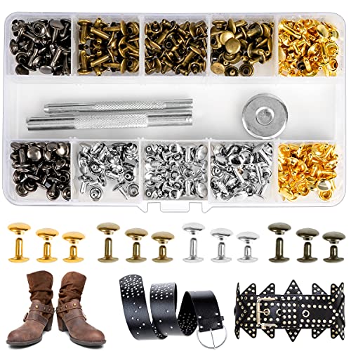 Remaches para Cuero,180 uds - cuatro colores - tres especificaciones Remaches Metal,Remaches Cuero Remaches para Cuero se puede utilizar para artículos de cuero de bricolaje,ropa,artesanías,etc '